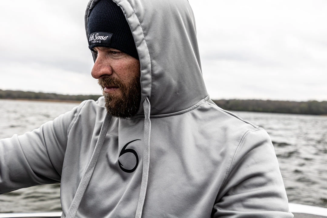 6th Sense Fishing Performance Apparel FishDry Hoodie - Gray 4 6th Sense Fishing Performance Apparel FishDry Hoodie - Gray