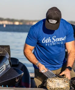 6th Sense Fishing The Texan Tee - Heather Cool Blue