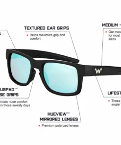 6th Sense Fishing WaterLand Sunglasses WaterLand Co. - Hybro - Black