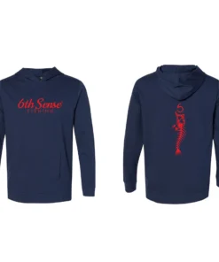 6th Sense Fishing 6 Bones - Lightweight Hoodie - Navy
