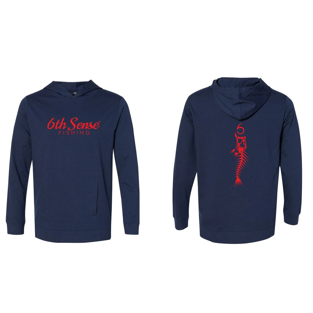 6th Sense Fishing 6 Bones - Lightweight Hoodie - Navy 3 6th Sense Fishing 6 Bones - Lightweight Hoodie - Navy