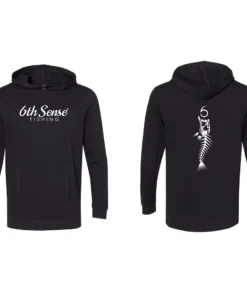 6th Sense Fishing 6 Bones - Lightweight Hoodie - Black