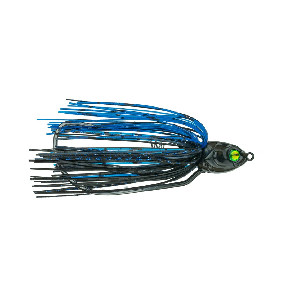6th Sense Fishing Axle Swinging Swim Jig - Black N Blue 3 6th Sense Fishing Axle Swinging Swim Jig - Black N Blue