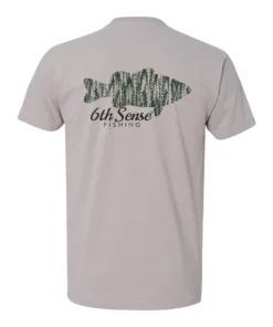 6th Sense Fishing Bass Grass Tee - Light Gray Tee Shirts