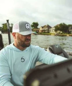 6th Sense Fishing Performance 6 Hooded Sunshirt - Aqua Blue Performance Apparel