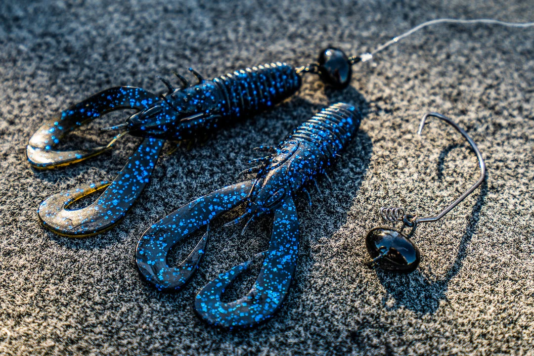 6th Sense Fishing Soft Plastics Stroker Craw - Black N Blue Flake 4 6th Sense Fishing Soft Plastics Stroker Craw - Black N Blue Flake