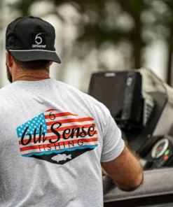 6th Sense Fishing WaterFlag Tee - Heather White