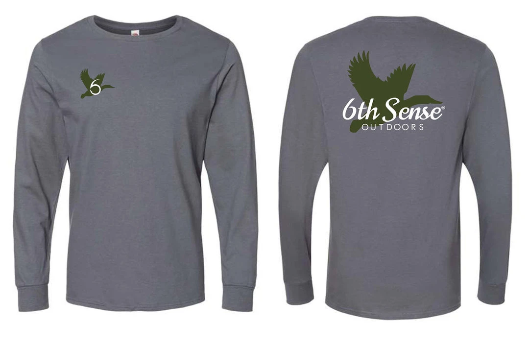6th Sense Fishing Long Sleeve Tees Duck Sense - L/S Tee - Charcoal 5 6th Sense Fishing Long Sleeve Tees Duck Sense - L/S Tee - Charcoal