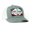 6th Sense Fishing Headwear Faded Feedstore - Heather Gray/White