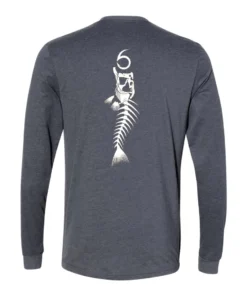 6th Sense Fishing Long Sleeve Tees 6 Bones - L/S Tee - Charcoal