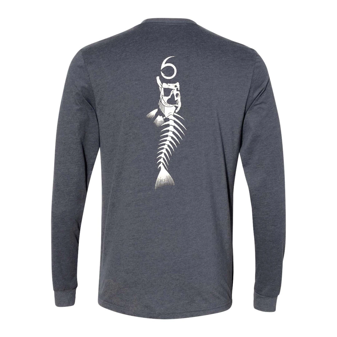 6th Sense Fishing Long Sleeve Tees 6 Bones - L/S Tee - Charcoal 3 6th Sense Fishing Long Sleeve Tees 6 Bones - L/S Tee - Charcoal