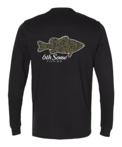 6th Sense Fishing Long Sleeve Tees Fish Camo - L/S Tee - Black