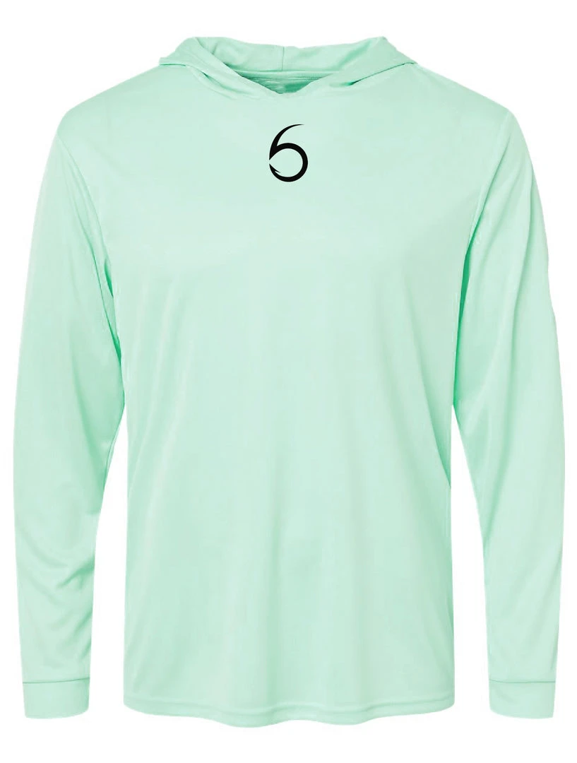 6th Sense Fishing Performance Apparel Performance 6 Hooded Sunshirt - Mint Green 3 6th Sense Fishing Performance Apparel Performance 6 Hooded Sunshirt - Mint Green