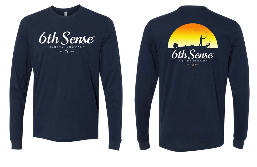 6th Sense Fishing The Sunrise - L/S Tee - Navy Long Sleeve Tees 6 6th Sense Fishing The Sunrise - L/S Tee - Navy Long Sleeve Tees