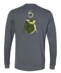 6th Sense Fishing The Chomp - L/S Tee - Charcoal Long Sleeve Tees