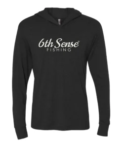 6th Sense Fishing Essential 6 - L/S Hooded Tee - Black Hooded Sunshirts