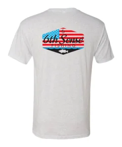 6th Sense Fishing WaterFlag Tee - Heather White