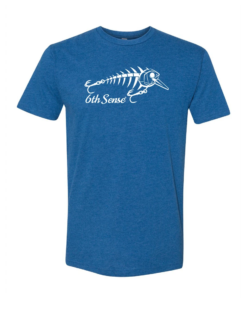6th Sense Fishing Tee Shirts Anatomy Of A Crankbait Tee - Heather Cool Blue 3 6th Sense Fishing Tee Shirts Anatomy Of A Crankbait Tee - Heather Cool Blue