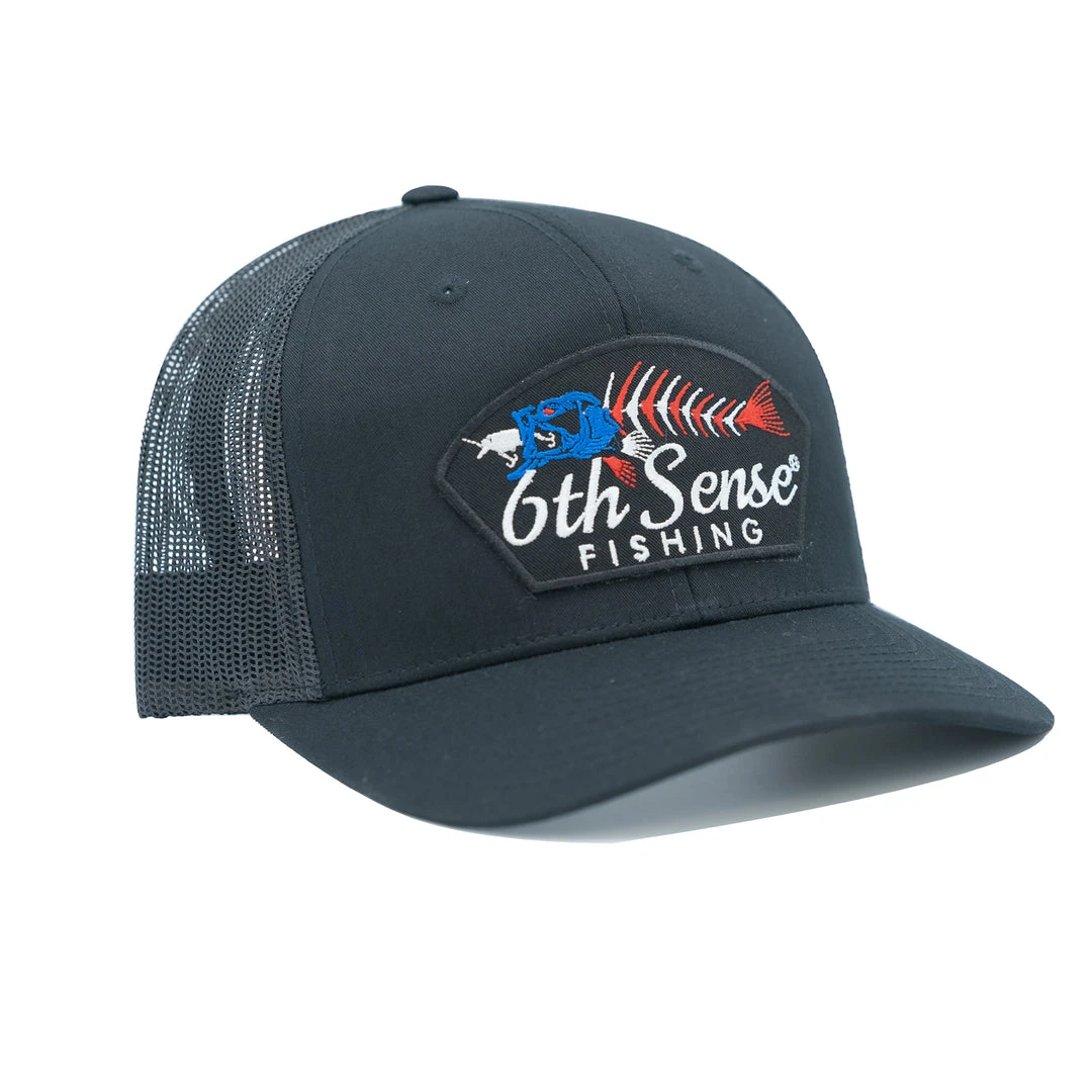 6th Sense Fishing Headwear Bones Of America - Black 3 6th Sense Fishing Headwear Bones Of America - Black
