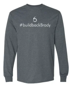 6th Sense Fishing Build Back Brady - L/S Tee - Gray Long Sleeve Tees
