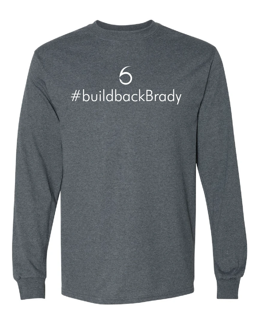 6th Sense Fishing Build Back Brady - L/S Tee - Gray Long Sleeve Tees 3 6th Sense Fishing Build Back Brady - L/S Tee - Gray Long Sleeve Tees